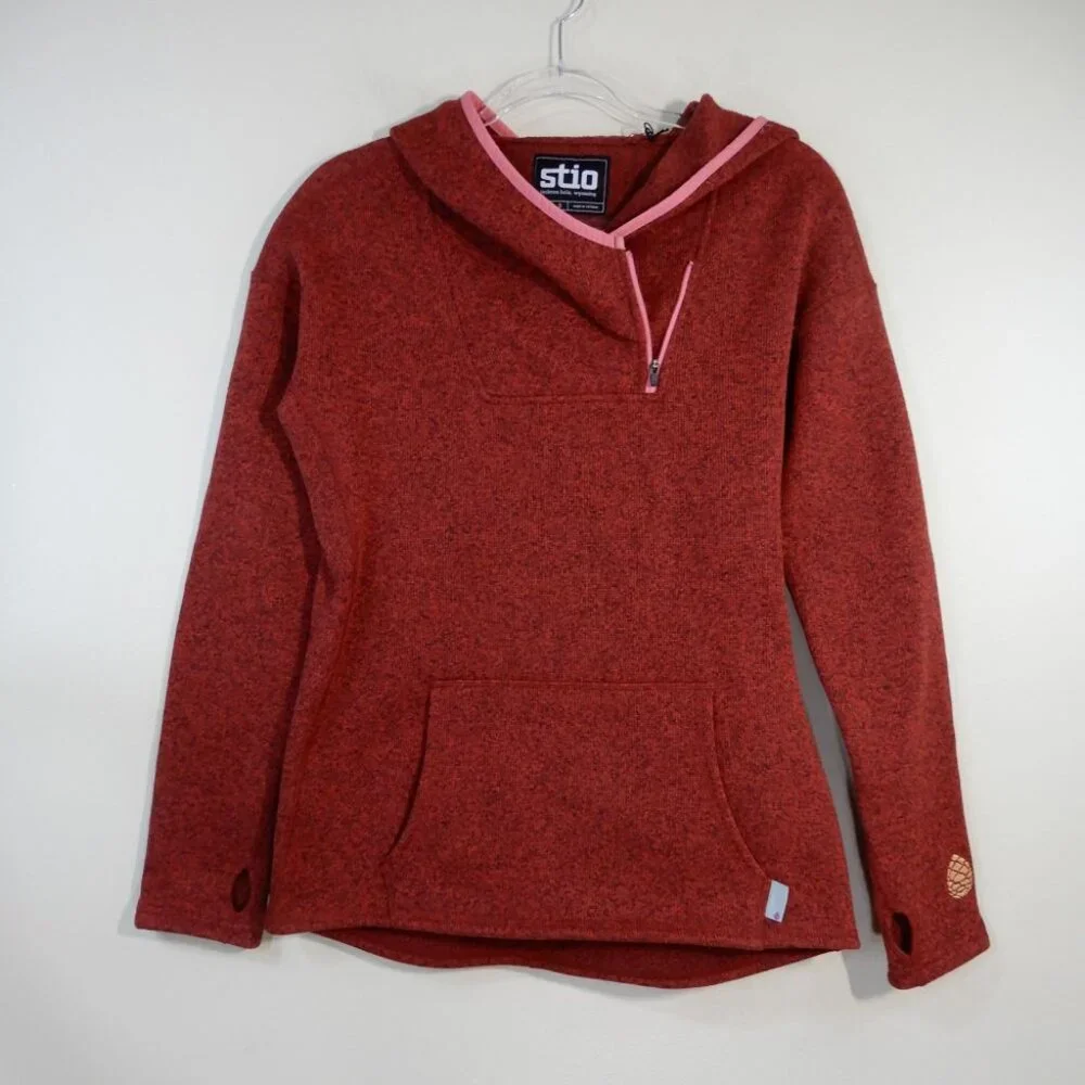 Stio Sweetwater Fleece Hoodie Size S Autumn Red Heather NEW $139 - Picture 6 of 12
